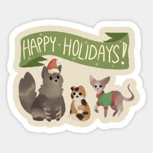 Holiday Cats Sticker